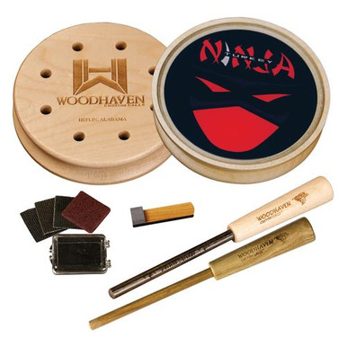 Woodhaven WH310 Red Ninja  Friction Call Turkey Hen Sounds Attracts Turkeys Natural Glass/Wood