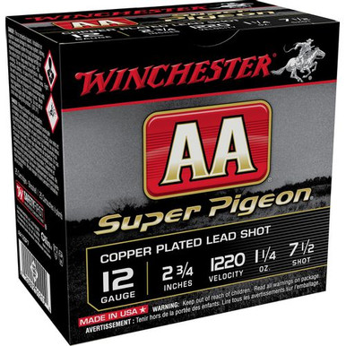 Winchester Ammo AA Super Pigeon 12 Gauge 2.75" 1 1/4 oz 7.5 Shot - AA12SP7