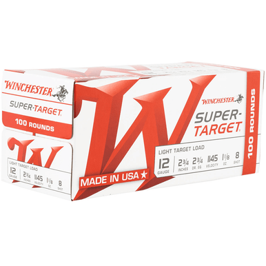 Winchester Ammo TRGT128VP Super-Target Light Target 12 Gauge 2.75" 1 1/8 oz 8 Shot 100 Bx