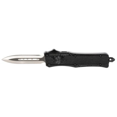 CobraTec Knives SBCTK1SDAGNS CTK-1 Small 2.25" OTF Dagger Plain D2 Steel Blade/Black Aluminum Handle Features Glass Breaker Includes Pocket Clip