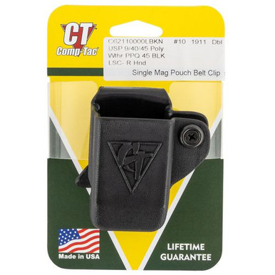 Comp-Tac C62110000LBKN Single  H&K USP 9/40/45 Poly,Walther PPQ 45 1.5" Belt Black Kydex