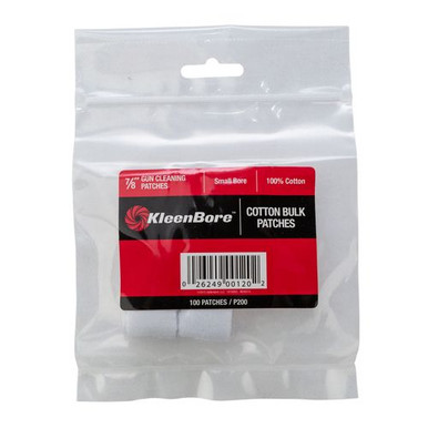 Kleen-Bore P200 Super Shooter Cleaning Patches Cotton 100 Per Pack 7/8" Square SmallBore