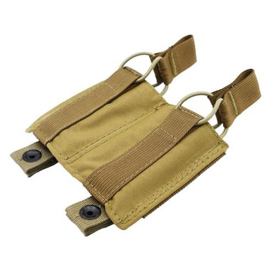 TACSHIELD (MILITARY PROD) T3607CY Speed Load Double Pistol Mag Pouch Coyote 1000D Nylon
