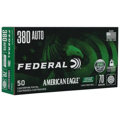 Federal AE380LF1 American Eagle Indoor Range Training 380 ACP 70 gr Lead Free IRT