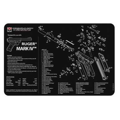 TekMat TEKR17RUGERMK4 Original Cleaning Mat  Ruger Mark IV Parts Diagram 11" x 17"