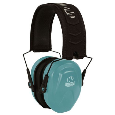 Walker's GWPCRPASBL Razor Compact Passive Muff 24 dB Over the Head Blue Ear Cups with Black Headband & White Logo Youth, Women