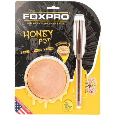 Foxpro HPCOPPER Honey Pot  Turkey Species Pot Call Natural Honey Locust Wood/Copper