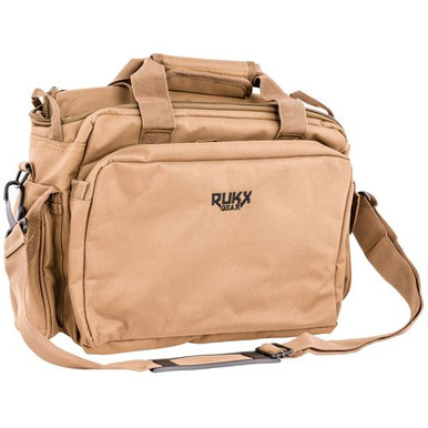 RUKX GEAR ATICTRBT Tactical Range Bag  16" Tan Tan 600D Polyester