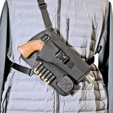 DeSantis Gunhide M72BALRZ0 Yukon Hunting Rig  Black Nylon Shoulder Ruger GP100 4" Right Hand