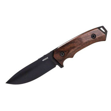 Woox BU.KNF001.01 Rock 62  4.25" Fixed Plain Black Sleipner Steel Blade/Walnut Handle 2