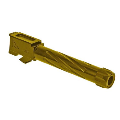 Rival Arms RA20G102E Precision V1 Drop-In Barrel 9mm Luger 4.49" Gold PVD Finish 416R Stainless Steel Material with Threading for Glock 17 Gen3-4