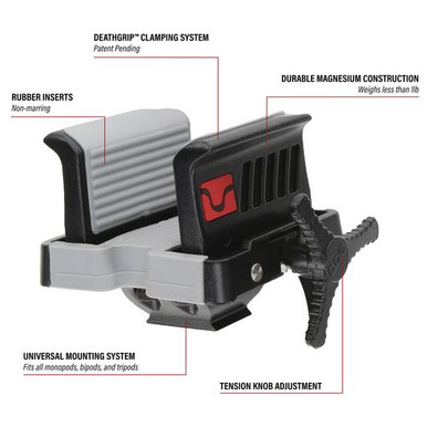 Bog-Pod 1117132 Deathgrip Ultralight Tripod Head Gray Aluminum