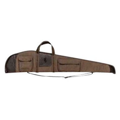 Browning 1415048448 Laredo Rifle Case 50" Olive Cotton Canvas with Brown Leather Trim, YKK Zipper, Foam Padding, Padded Carry Handle & 2 Side Pockets