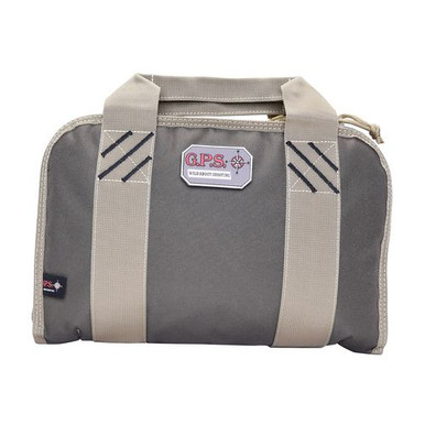 G*Outdoors GPS-1308PCRK Double Pistol Case  with Ammo Dump Cup Rifle Green w/Khaki Trim 1-2 Handguns