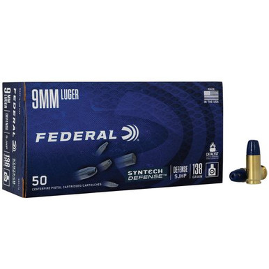 Federal S9SJT2 Syntech Defense 9mm Luger 138 gr Segmented Jacketed Hollow Point (SJHP) 50 Bx/ 10 Cs