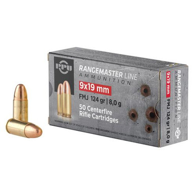 PPU PPRM9M Rangemaster  9x19mm 124 gr Full Metal Jacket (FMJ) 1000 Bx
