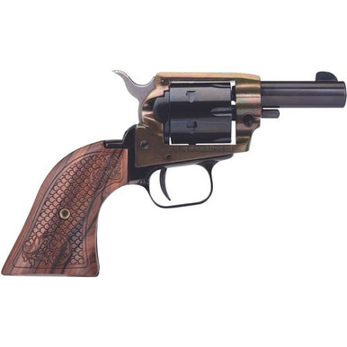 Heritage Mfg BK22CH3WBRN10 Barkeep  22 LR 6rd 3" Black Steel Barrel & Cylinder Simulated Case Hardened Steel Frame with Custom Scroll Wood Grip