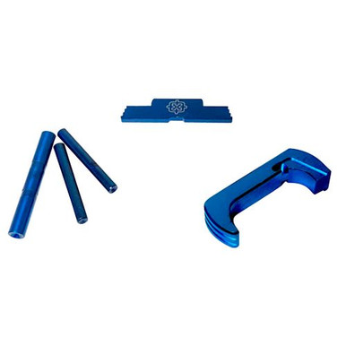 Cross Armory CRG5OKBL 3 Piece Kit  Extended Blue Anodized Aluminum/Steel for Glock 17, 19, 26, 34 Gen5