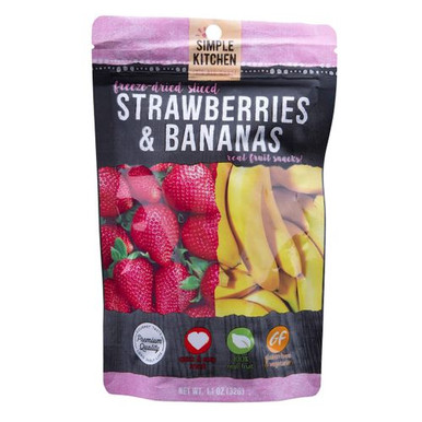 Wise Foods SK05-009 Simple Kitchen Freeze Dried Fruit Freeze Dried Strawberry/Banana Snacks 6 Per Case 4 Servings Per Pouch Outdoor Camping Pouches