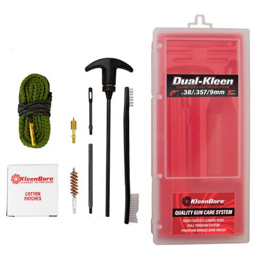 Kleen-Bore KDS-9 Kwik Kleen Gun Cleaning Kit 9mm 357 Mag 38 Cal Handgun Bronze, Nylon Brush