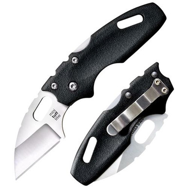 Cold Steel CS20MT Tuff Lite Mini 2" Folding Wharncliffe Plain 4034 Stainless Steel Blade Griv-Ex Black Handle