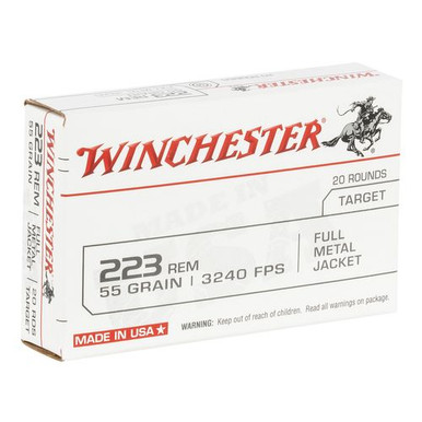 Winchester Ammo W223K USA  223 Rem 55 gr Full Metal Jacket (FMJ) 20 Bx/50 Cs