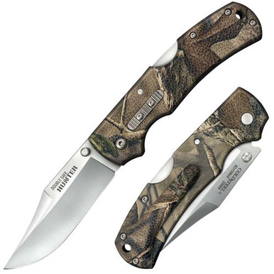 Cold Steel CS23JD Hunter Double Safe 3.50" Folding Clip Point Plain 8Cr13MoV SS Blade GFN Camo Handle