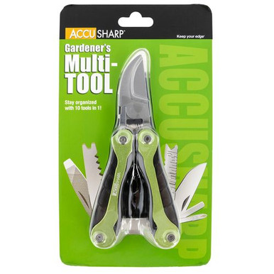 AccuSharp 084C Gardener's Multi-Tool Black/Green Folding Plain
