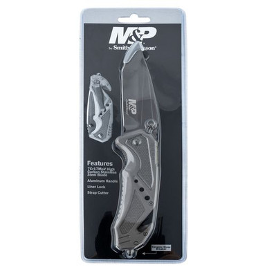 Schrade SWP11GCP Smith & Wesson Rescue 3.79" Folding Tanto Plain 7Cr17MoV High Carbon SS Blade Aluminum Handle