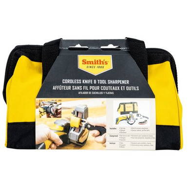 Smiths Products 50969 Knife & Tool Sharpener Cordless Hand Held Fine/Medium/Coarse Ceramic Sharpener Gray/Yellow