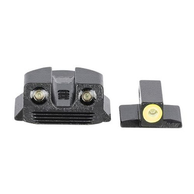 Meprolight USA 412293121 Mepro Hyper-Bright Self-Illuminated Sights Fixed Tritium Yellow Front, Green Rear Black Frame for Kimber Micro 9mm