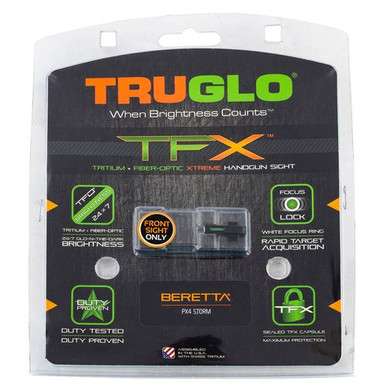TruGlo TG-TG13BR1A TFX  Tritium/Fiber Optic Green with White Outline Front Sight Nitride Fortress Frame for Beretta Px4 Storm