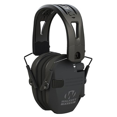 Walker's GWP-RSEMRH RAZR Razor Slim Electronic Muff 23 dB Over the Head Polymer Black Ear Cups with Black Tacti-Grip Headband