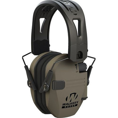 Walker's GWP-RSEMRH-FDE Razor Slim Electronic Muff 23 dB Over the Head Polymer Flat Dark Earth Ear Cups with Black Tacti-Grip Headband