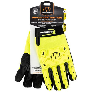 Walker's GWP-SF-HVFFPUIL2-SM Cold Weather Impact Protection Black/Yellow Synthetic Leather Small