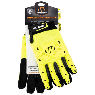 Walker's GWP-SF-HVFFIL2-LG Impact Protection Gloves Yellow/Black Synthetic/Synthetic Leather Large
