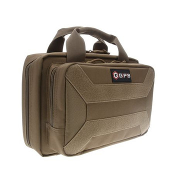 G*Outdoors PC15-FDE Pistol Case  Flat Dark Earth 600D Polyester with Mag Storage, Lockable Zippers & Cushioned Compartment Holds 1 Handgun