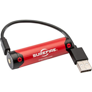 SureFire SF18650B SF18650B Micro USB Lithium Battery 3.6 Volt Lithium 3.5 mAh 3,500 mAh