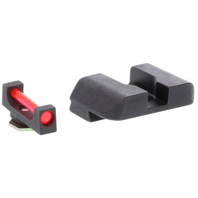 AmeriGlo GFB103 Target Set Set Fiber Optic Red Front, Black Rear Black Frame for Glock 17,19,22,23,24,26,27,33,34,35,37,38,39 Gen1-4