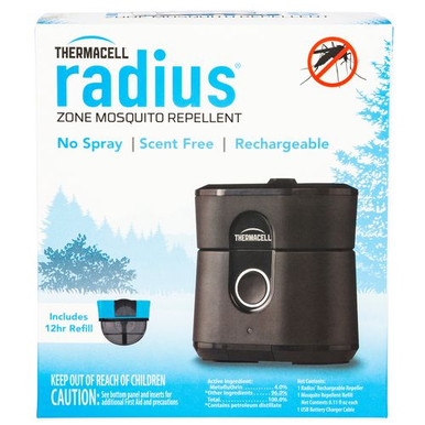 Thermacell LZ1W Radius Zone Rechargeable Repeller Black Effective 15 ft Effective Up to 12 hrs
