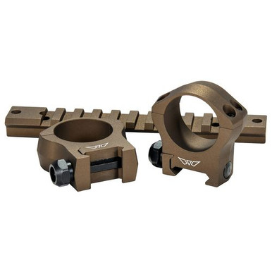 Warne 7201BB Mountain Tech Scope Ring Set Picatinny/Weaver Fixed 1" Medium Burnt Bronze Cerakote