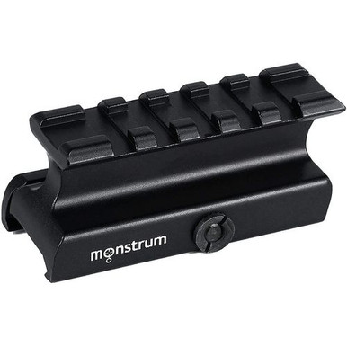 Warne 6102M Red Dot Riser Picatinny Black Anodized MSR .805"/.985" Mount Height Picatinny Rail