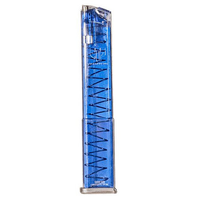 ETS Group GLK-18G2BLU Pistol Mags  Clear Blue Extended with Gen2 Floor Plate 31rd for 9mm Luger Glock 34,17,26,19,45,19x,18