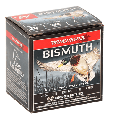 Winchester Ammo SWB2034 Bismuth 20 Gauge 3" 1 1/8 oz 1300 fps Tin Plated Bismuth 4 Shot 25 Bx