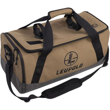Leupold 182402 Optics Go Gear Duffle Nylon Tan with Black Strap Expanding Side Pockets Internal Pocket Sections for Optics Tripod Carry Strap