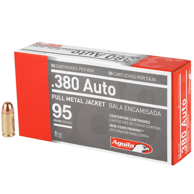 Aguila 1E802110 Pistol  380 ACP 95 gr Full Metal Jacket (FMJ) 50 Bx