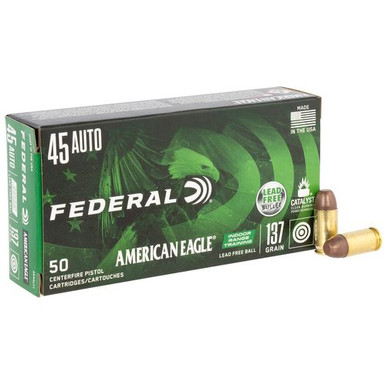 Federal American Eagle Indoor Range Training (IRT) 45 ACP 137 gr Lead Free Ball Handgun Ammo