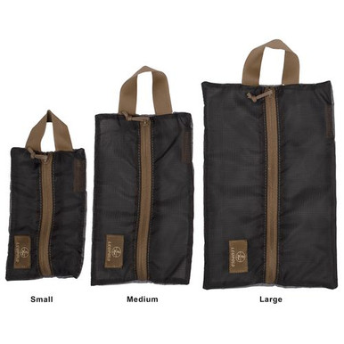 Leupold 182662 Pro Gear Ripstop Zip Pouch Large 12"L x 7.5"W Water-Resistant Black & Gray Mesh with Tan Zipper/Handle