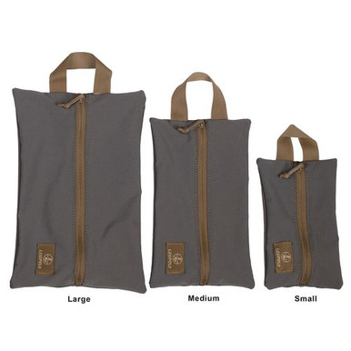 Leupold 182658 Pro Gear Stretch Zip Pouch Medium 10"L x 6"W Gray with Tan Zipper & Handle