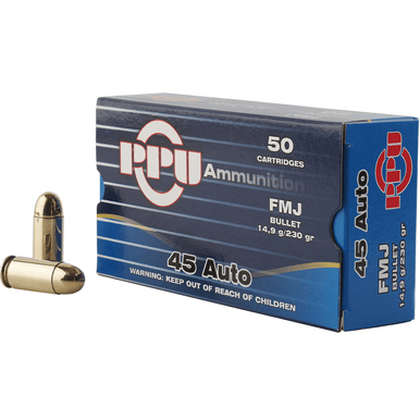 PPU Handgun 45 ACP 230 gr Full Metal Jacket (FMJ) - PPH45F